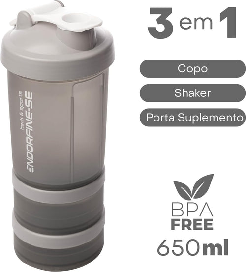 Coqueteleira Fitness 3 em 1 Premium