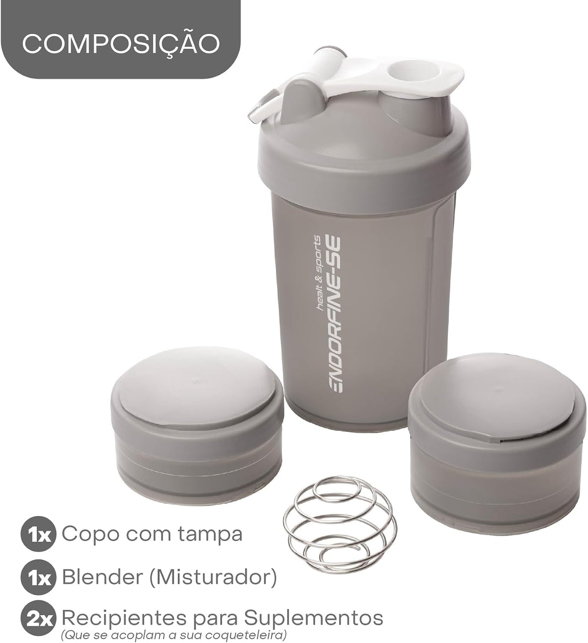 Coqueteleira Fitness 3 em 1 Premium