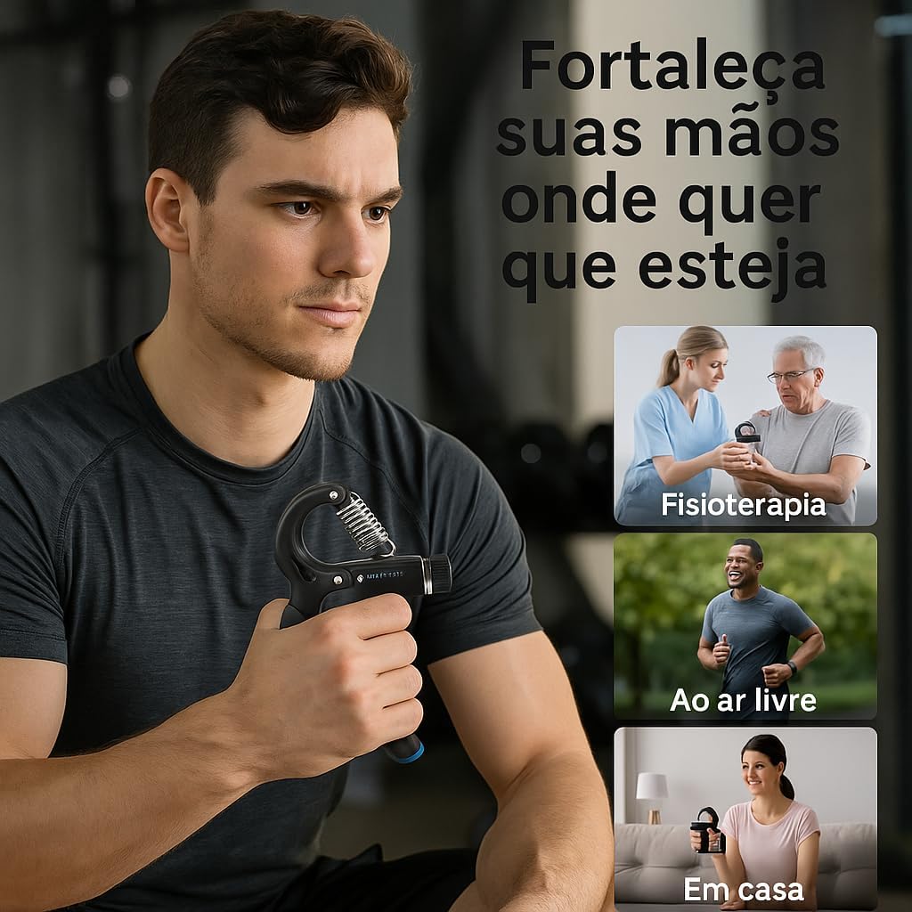 PowerGrip Max: Exercitador de Força para as Mãos Ajustável