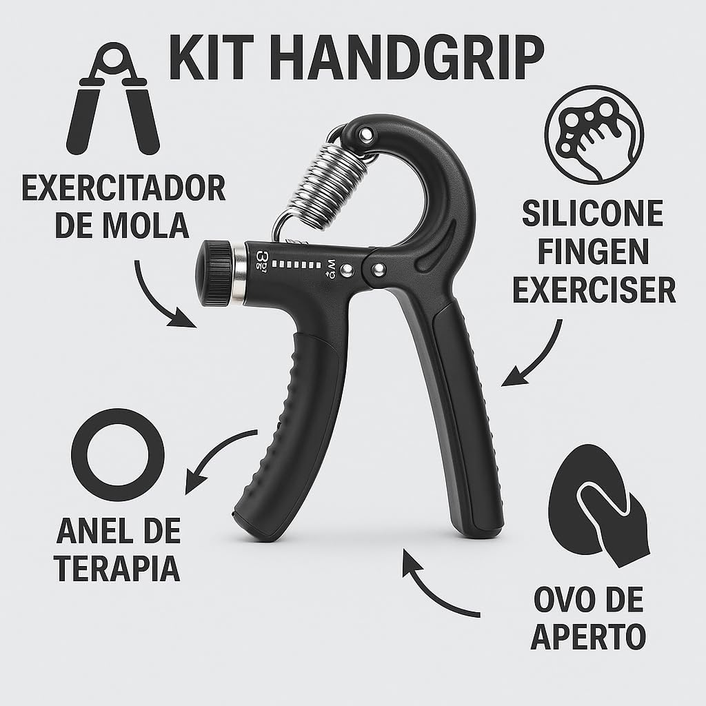 PowerGrip Max: Exercitador de Força para as Mãos Ajustável